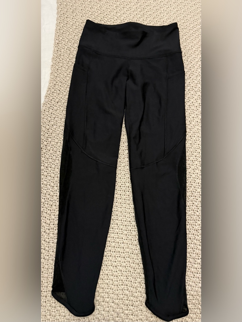 Old Navy Black Women's Leggings with Mesh Panels- Size Med